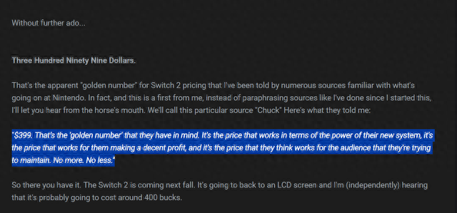 消息称任天堂下一代Switch游戏机将从299美元涨价至399美元