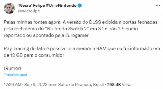 任天堂Switch2新爆料：内存为12GB 或有防漂移技术